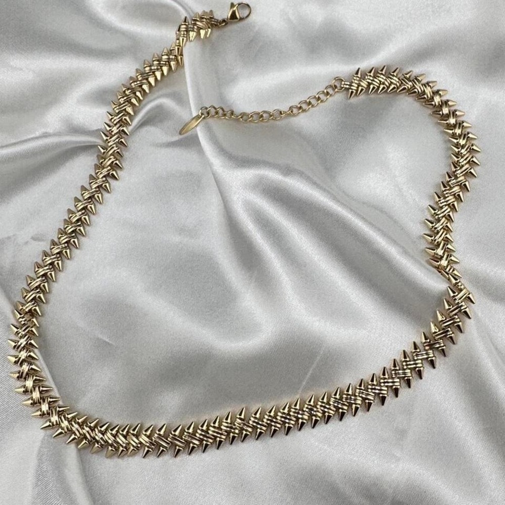 XP  Gold Plated  Necklace and Bracelet Set with Lobster Closure Rock style - Picture 2 of 6
